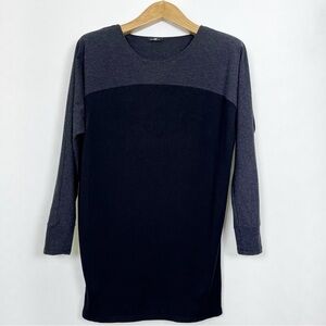 Miik Black and Grey‎ Bamboo Long Sleeve Tunic Top Size Small Crewneck